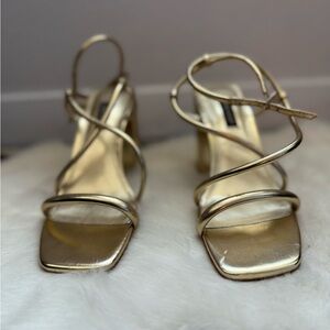 Block Heels gold Nine West size 7